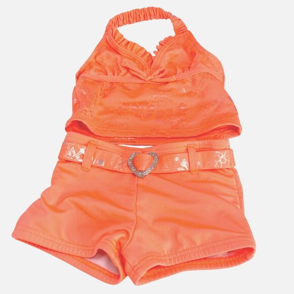 Lemon Kiss Toddler Girls  24 mos 2-Piece Swimsuit Halter Top & Shorts Set - Picture 1 of 8